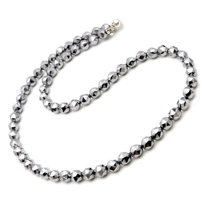Terahertz Ore Necklace 6mm Star Cut Power Stone Natural Stone Magnet Type Length 40cm Approx.