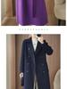 2025 A/W Women's Slimming Double-Faced Cashmere Coat - Korean Style Double-Breasted Wool Overcoat with Suit Collar