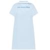 Fila Fusion Solid Color Letter Print A-Line Fashion Knit Short Sleeve Dress Women dresses Blue T11W223309FLB