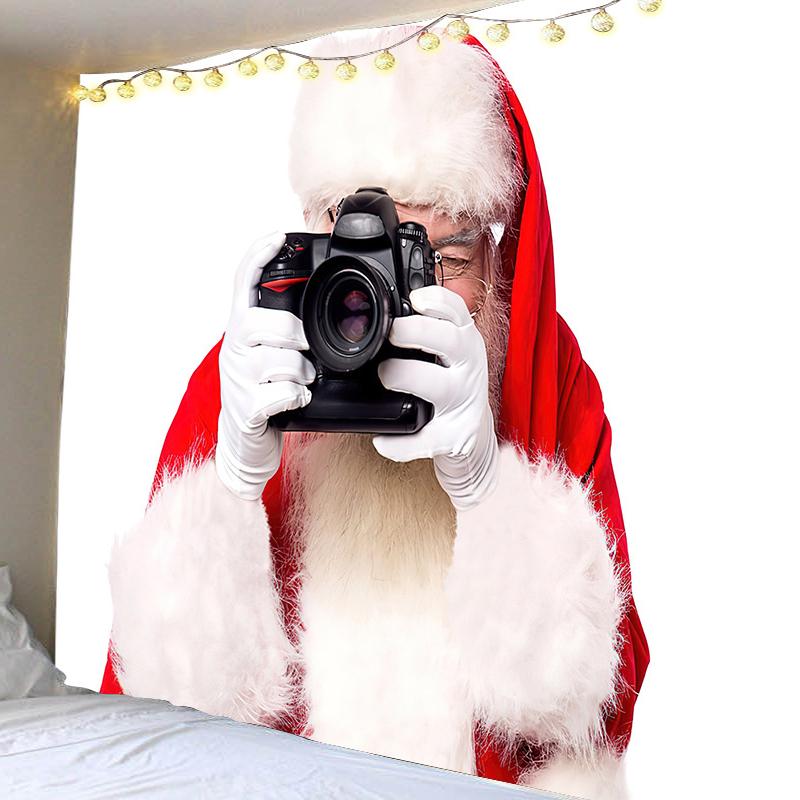 Modern Fashion Style Santa Claus Pattern Wall Hanging Home Decor Tapestry Bedroom Room Background Wall Christmas Tapestry