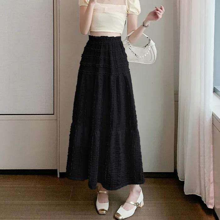 French gentle wind texture skirt women's spring and summer new high waist drape cake skirt has a long temperament