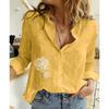 Spring and Autumn Ya Ma Xun, Women's Casual Loose Long Sleeve Linen Shirt Large Size Women's Clothing