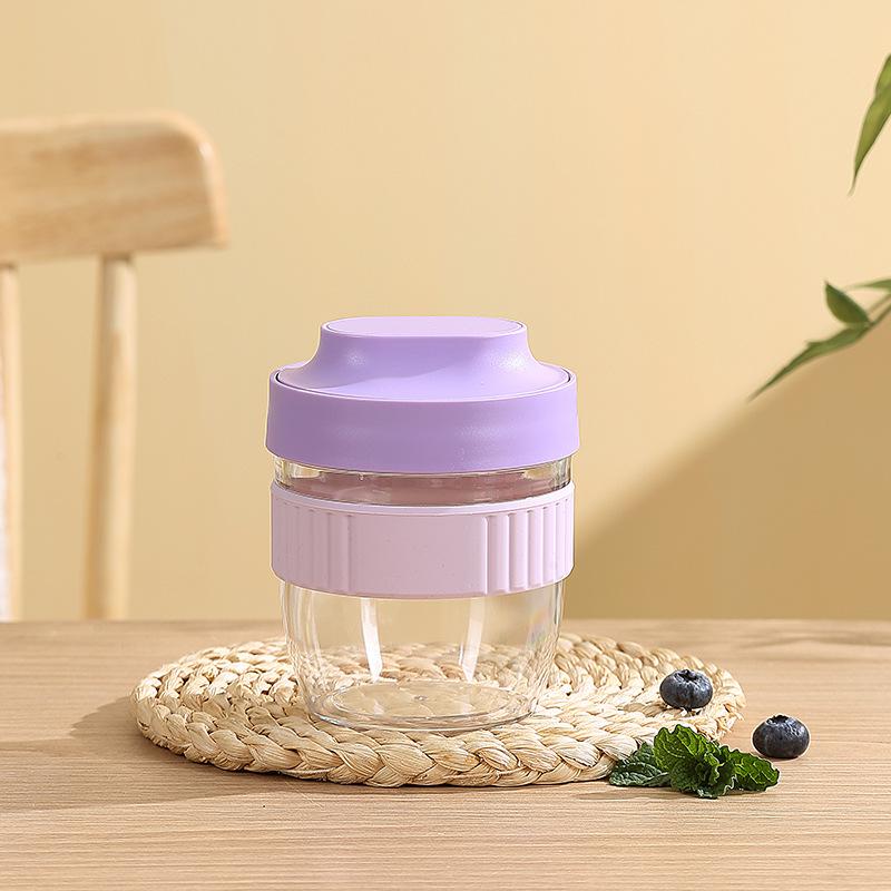 

Portable Yogurt & Oatmeal Cup with Lid & Spoon - Perfect for Office & Student Breakfasts Small 480ml фиолетовый