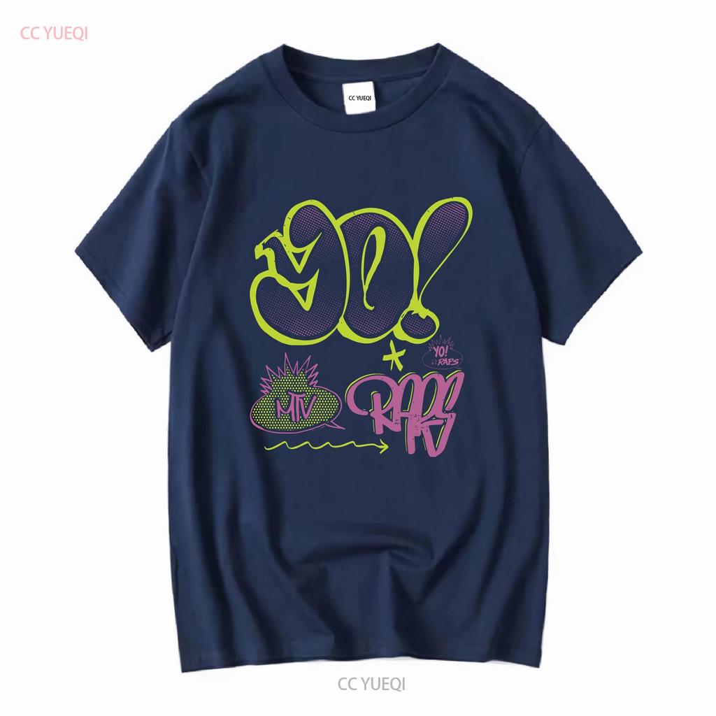 MTV 80s Music Television Yo Raps Graffiti Logo Mens T Shirt vintage Washed Slightly Versatile designer clothes Casual