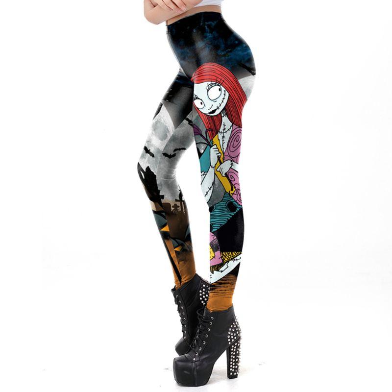 

Halloween Printed High-waisted Leggings Halloween Pattern Print Leggings WKDK105603 S