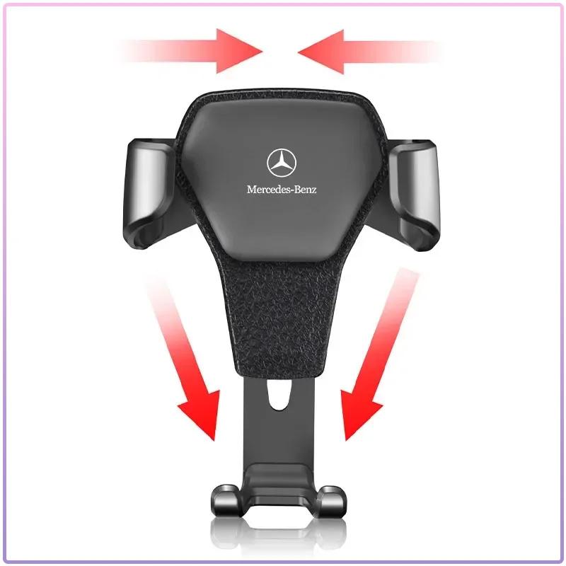 KOUG1 1Pcs Car Badge Phone Holder Bracket Air Clip Mount Stand Caps For Mercedes Benz AMG W205 W218 W177 V177 W176 W169 A B C E