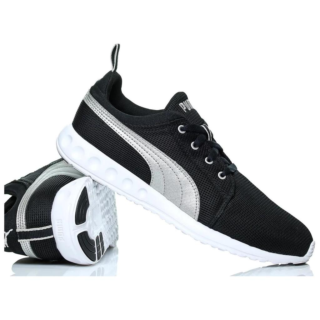 Puma Carson Runner Comfortable Shock Absorption Durable Lightweight Low Top Casual Shoes Men Sneaker Black Silver 357482-03