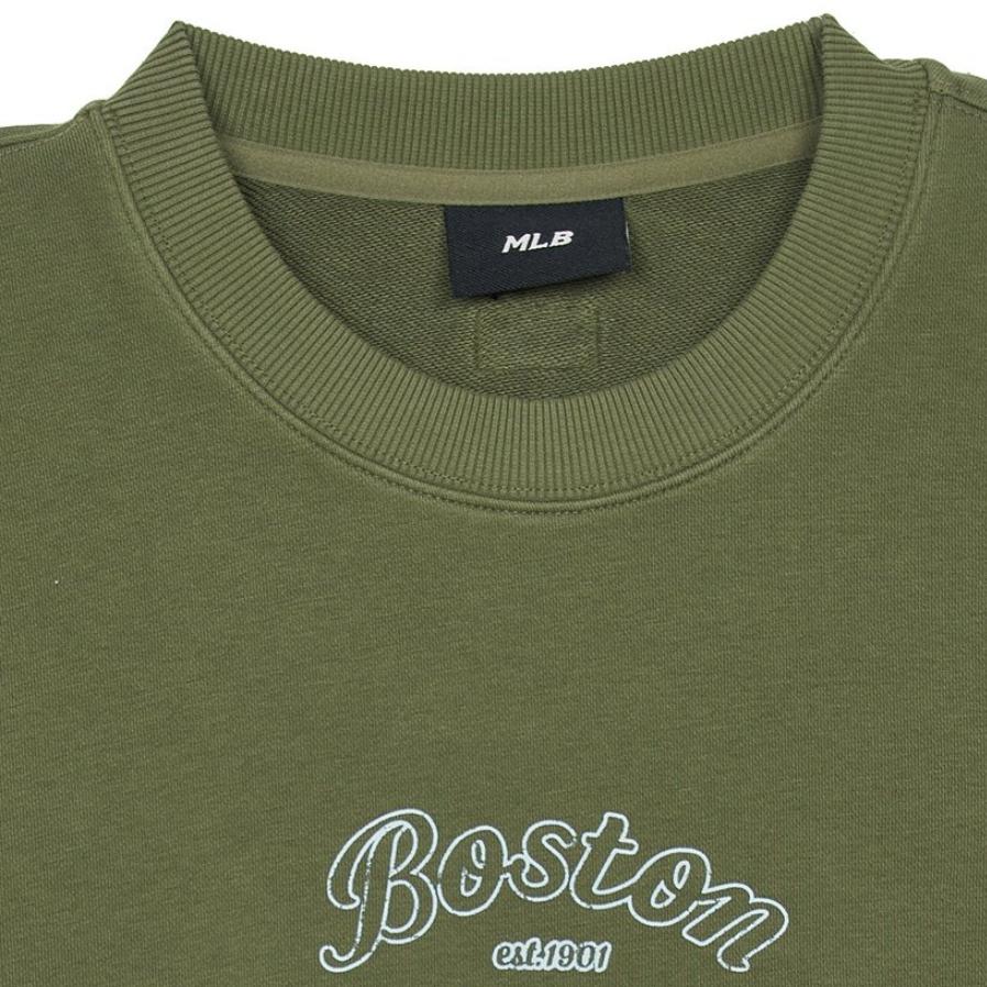 New MLB Boston Red Sox Sweatshirt Unisex Khaki 3AMTN1044-43KAP