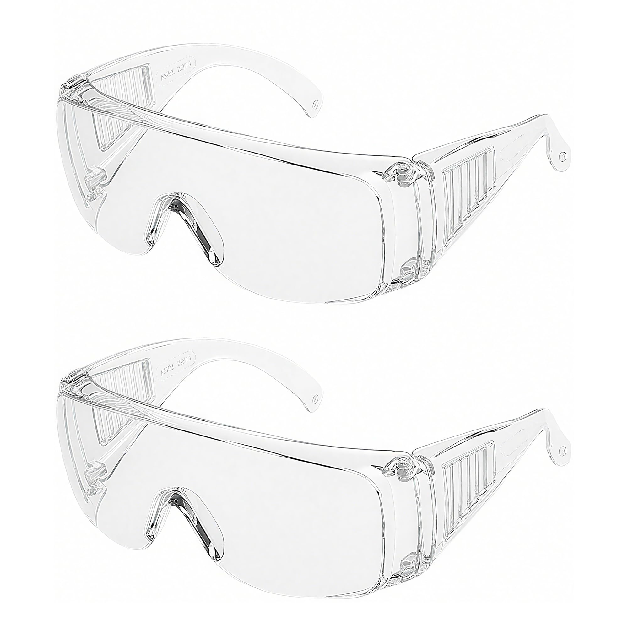 

Clear Safety Glasses, Splash Proof Goggles with Anti Fog, Lab Goggles, Lightweight Protective Eyewear 2 Pack