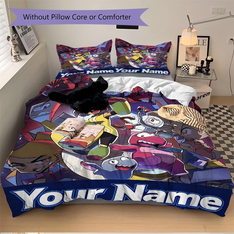 Anime Fantasy Adventure Illustration Bedding Set Personalized Washable Custom 3Pcs Duvet Cover Pillowcases Soft Microfiber Home Bedroom Gift