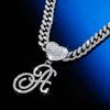 Hip Hop Full Diamond Cuban Chain Letter Pendant Personality Fashion Trend Diamond Heart Cursive Letter