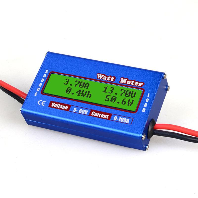 Blue DC 60V 100A Balance Voltage Battery Power Analyzer RC Watt Meter Checker Professional Watt