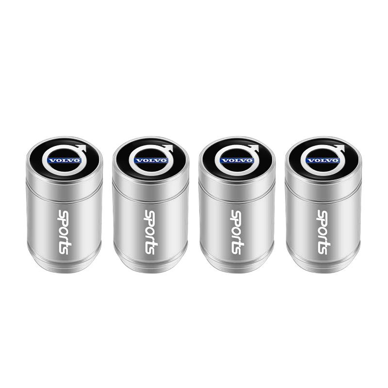 For Volvo 4Pcs Aluminum Alloy Car Tire Air Valve Stems Caps For Volvo Xc60 Xc90 V40 V60 S60 V50 V90 S80 C40 XC40 V70 XC70 C30 EX KM7