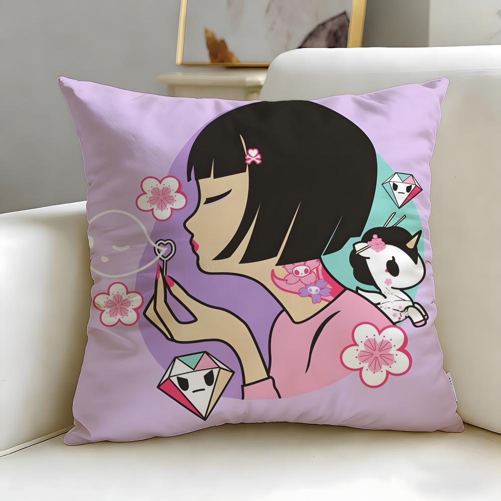 Popular Fashion Brand Tokidoki Cushion Cover Soft  EasyWash Pillow Case  Versatile for Couch Bed Travel and Office
