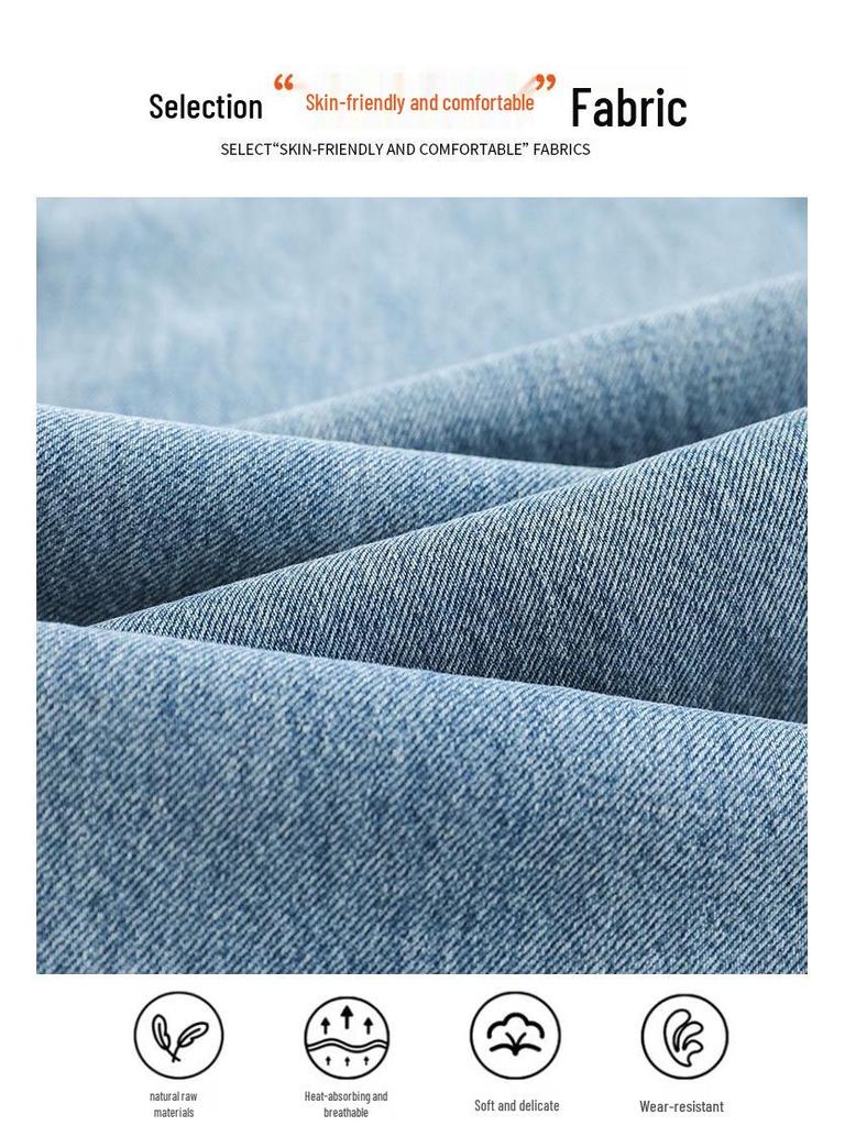 Women's 2025 Retro Blue High Waist Wide-Leg Jeans: Loose, Slimming, Floor-Length Pants