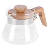 400ml Czajnik Szklany Ekspres do Kawy Dzbanek Czajnik na Wodę z Drewnianą Rączką Akcesorium Kuchenne