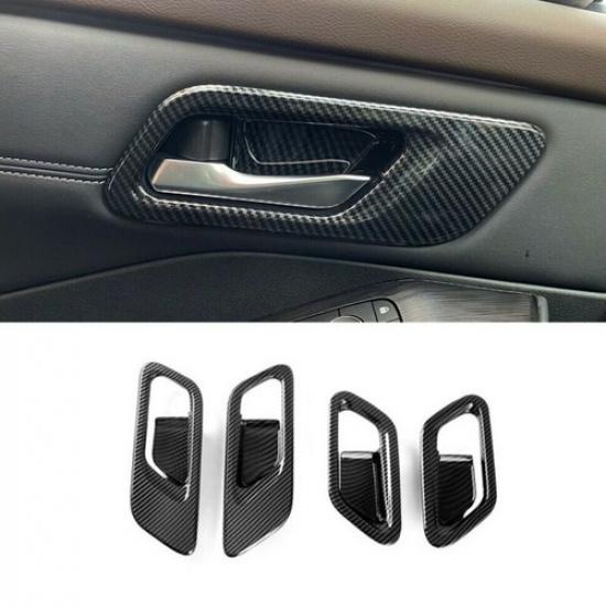 Carbon Fiber 4X Inner Door Handle Bowl Cover Trim For Nissan Rogue X-Trail 2021