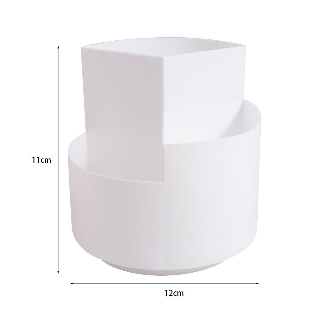 Storage Box 360° Rotating Pen Holder 3-Grid Pen Pencil Organizer  School Office