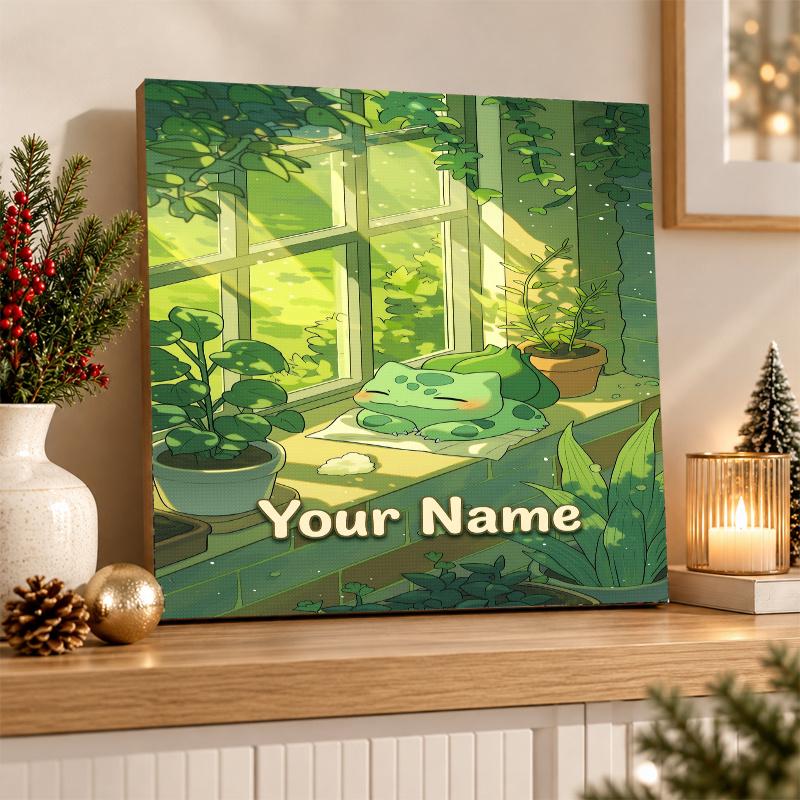 Bulbasaur Custom Name Diamond Painting Personalized 5D Full Drill DIY Diamond Art Home Decor