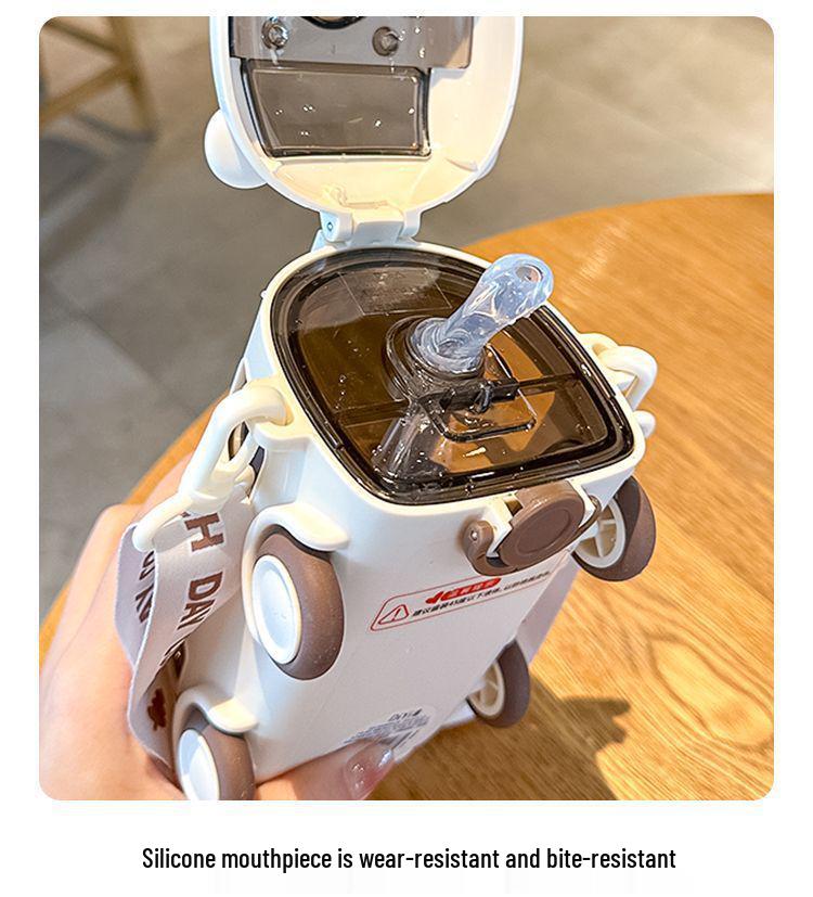 Portable Children's Straw Cup - Cute, Anti-Fall Kettle for School, Baby, Bus, or Car.