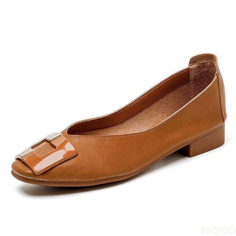 Fashion New Comfortable Breathable Square Head Women's Shoes Shallow Mouth Fashionable Versatile Flats Elegant Minimalist Women Shoes