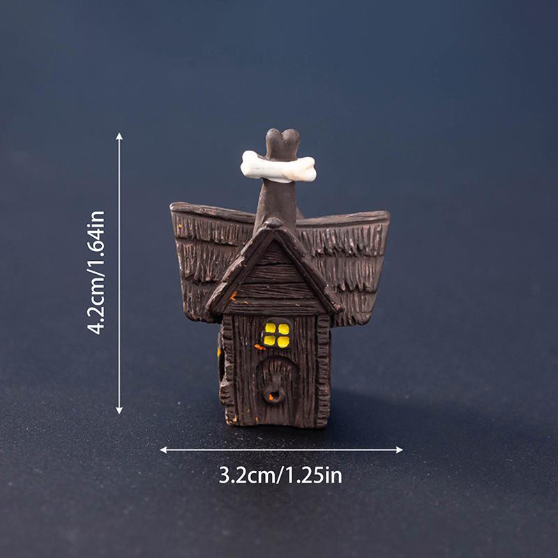 Niedliche Halloween-Mikrolandschaft Miniaturfiguren Harzhandwerk Mini-Feengarten-Dekorationen Niedliche Kürbis Geist Vampir Dekoration
