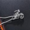 Popular Stainless Steel Necklace Exaggerated Punk Ram Head Skull Men'S Personality Alternative Jewelry
