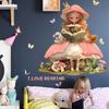 Cartoon Girl Butterfly Squirrel English Wall Sticker Children's Room Home Decoration Pvc Self-adhesive Wall Sticker