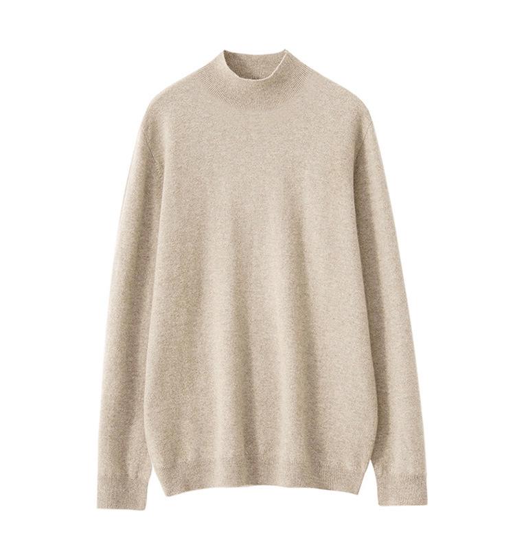 Herren Pullover aus reiner Wolle, halbhochgeschlossen, nahtlos - Herbst/Winter Strickware, Basisschicht Pullover