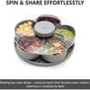 Divided Snack Serving Tray With Spin Function For Home Party And Gift Use
