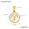 18K Gold Titanium Steel Constellation Pendant - Round, Versatile, Simple Design with Shell Accents, European and American Style Jewelry.