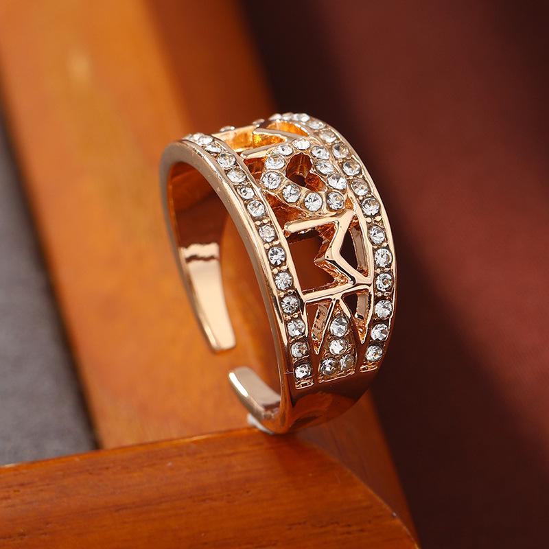 European Hot-Selling Mother s Day Heart-Shaped Rhinestone Ring - Women s Jewelry Gift