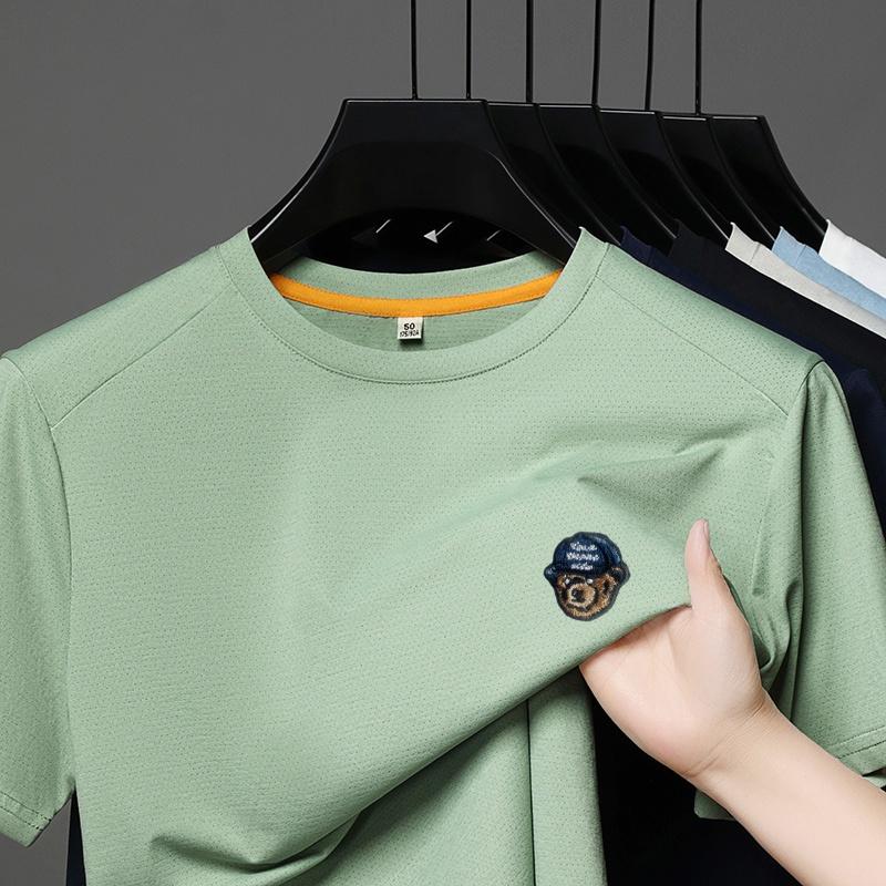 Wovey Origineel Luxe Heren O-hals Korte Mouw T-shirt Hete Verkoop Zomer Collectie Beer Print IJszijde Halve Mouw Mode Herenkleding 4XL