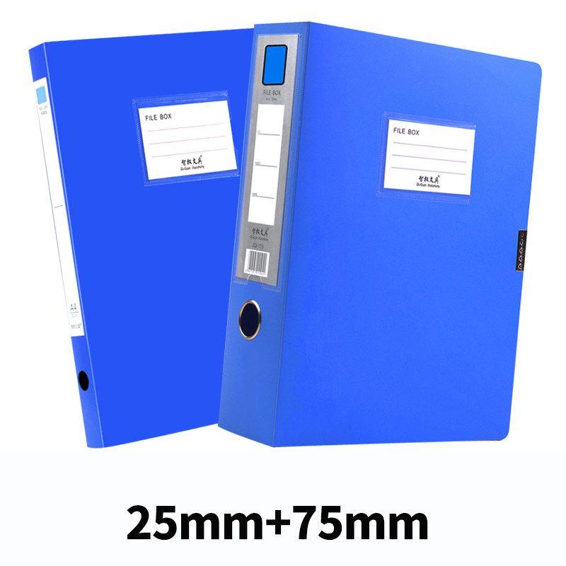 A4 File Box File Box Office Supplies 2/3.5/5.5/7.5cm Plastic Information Box File Bag Info Booklet 3-Inch 55mm Storage File Folder Foldable File Box