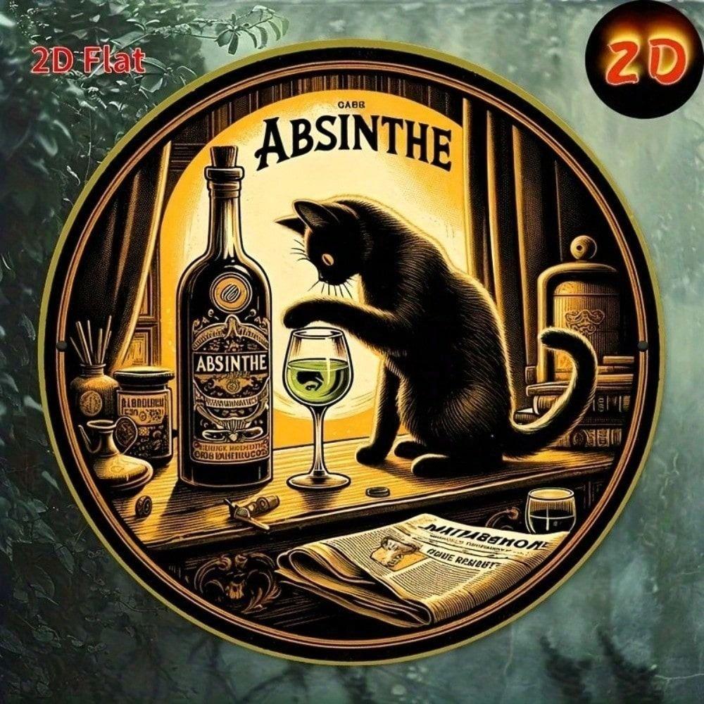 Vintage Katzen Metallschild Wanddeko für Küche Café