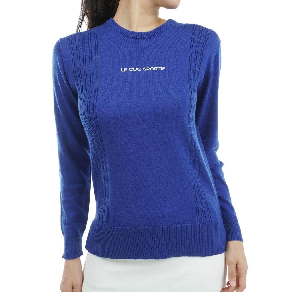 Le Coq Sportif Golf LG4FST02L Sweater with Cable Hand Heat Perfect for Everyday Use and Blue Women's Knit, Washable, Navi, Warm, Golf, (BL00)