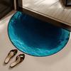 Floor Mat Semicircle Non-Slip Decorative 3D Illusion Realistic Burrow Rug Entryway Living Room Bedroom Fade-Resistant Area Mat