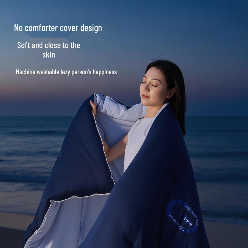 Soybean Fiber Temperature-Control Quilt: All-Season Warmth, Machine Washable, for Spring, Autumn, and Winter in Single or Double Sizes
