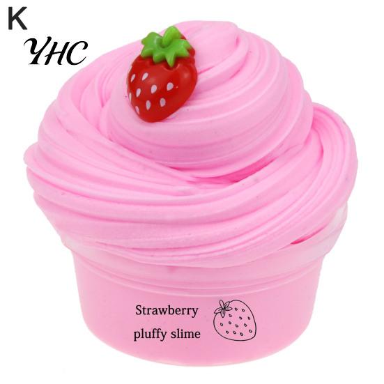 Soft 60ml Butter Slime Non-sticky with Charm Super Stress Relief Fruit Cherry Toy for Children Tear Resistant