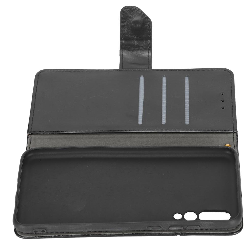 PU Leather Wallet Phone Case with Credit Card Holder Magnetic Buttons for Huawei P20 Pro Shockproof Cover