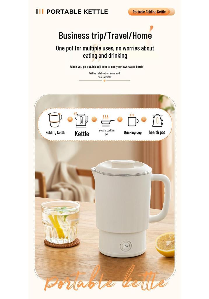 Mini Folding Portable Electric Kettle | Travel Outdoor Telescopic Water Bottle