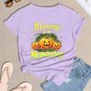 Women's Halloween Print Short Sleeve T-Shirt Casual Neck Tee Top