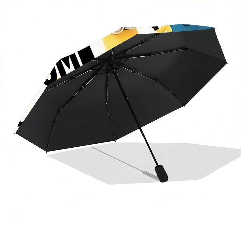 1pc Minions Characters Automatic Open/Close Folding Umbrella, Windproof 8-Rib Construction, Lightweight Travel Umbrella for Women/Men a0903207