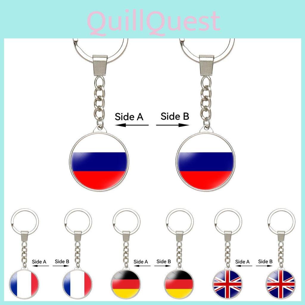 Breloc Elegant din Aliaj de Zinc cu Steag de Țară Europeană, Pandantiv Față-Verso