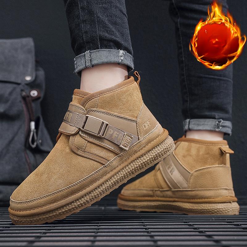 Męskie buty śnieżne Zimowe Nowe, codzienne, uniwersalne, bawełniane buty, antypoślizgowe, oddychające, podszyte polarem, ciepłe, krótkie buty, bawełniane buty