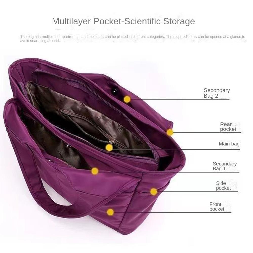 Oxford Cloth Large Commuting Bag Multi-pocket Underarm Tote Bag Versatile Handbag Travel