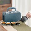 Coarse Pottery Chinese Tea Set with Travel Bag
