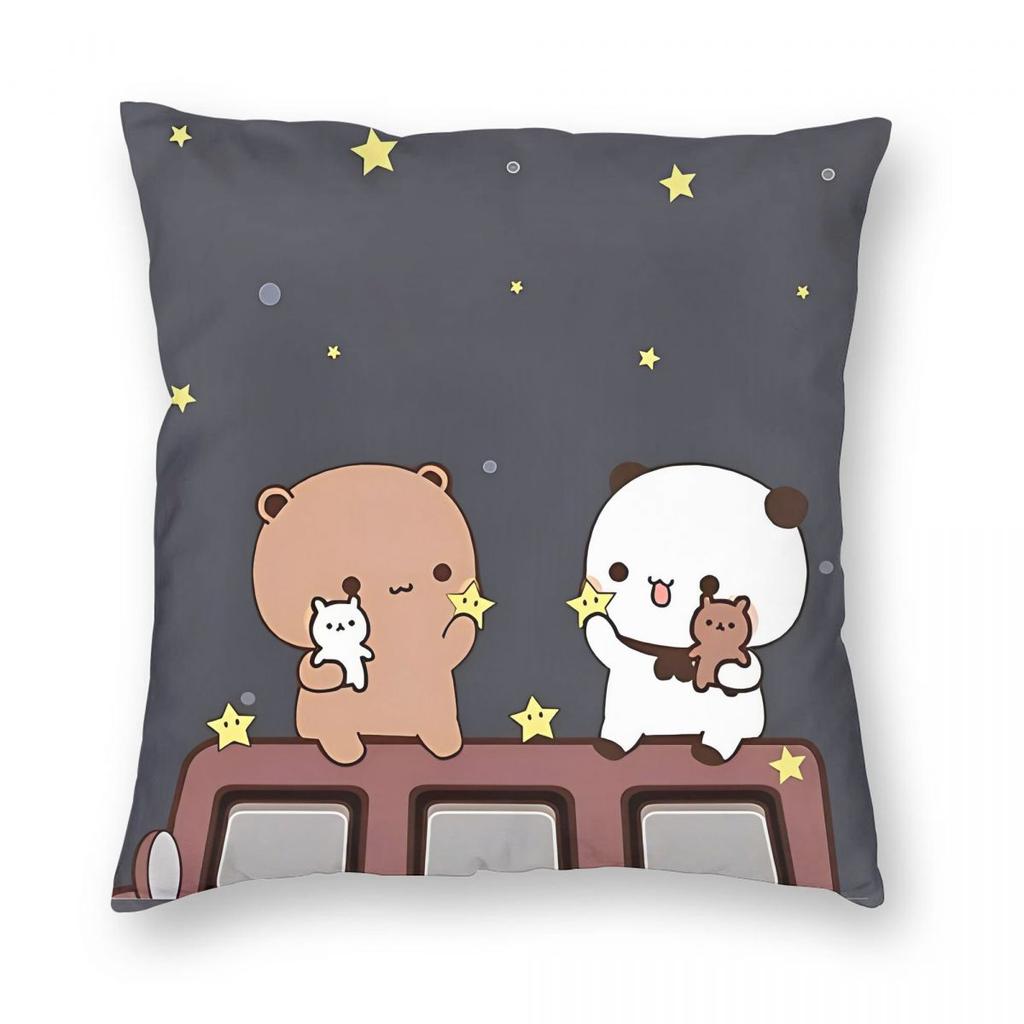 Happy Face Bubu When Dudu Ble Ble Pillowcase Doublesided Printing Cushion Cover Decoration Pillow Case Cover Home Square