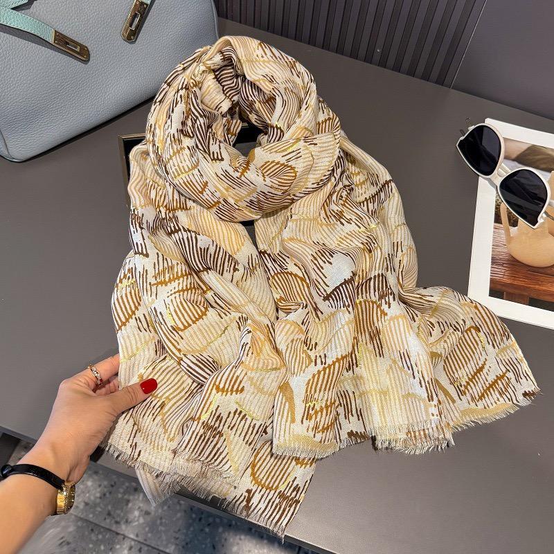 Winter Fashion Ombre Geometric Fringe Viscose Shawls Scarf High Quality Wrap Pashmina Stole Bufandas Muslim Hijab 180*90Cm