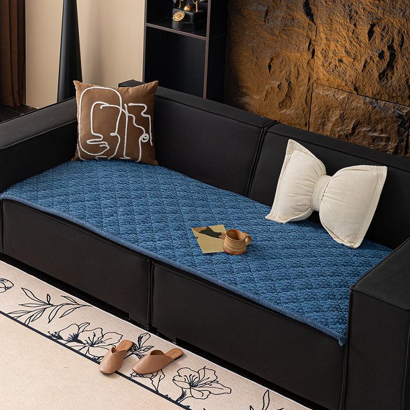 Corduroy Solid Color Thickened Non-Slip  Explosion Machine Washable Sofa Cushion Bay Window Cushion  New Straight Row Seat Cushion